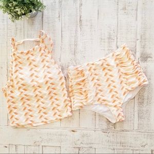 Kortni Jean Chevron High Waisted Tankini Set